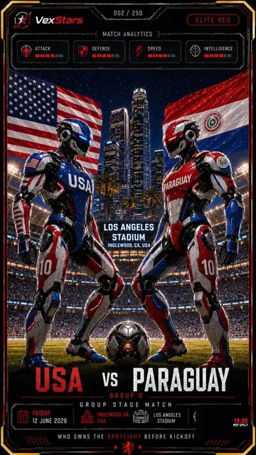 USA vs Paraguay VexStars card