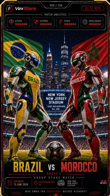 Brazil vs Morocco VexStars card