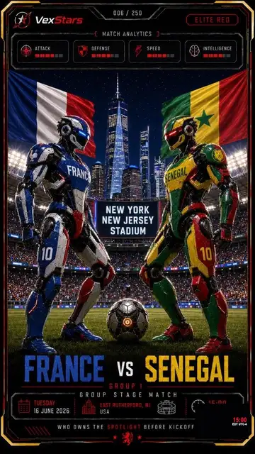France vs Senegal VexStars card