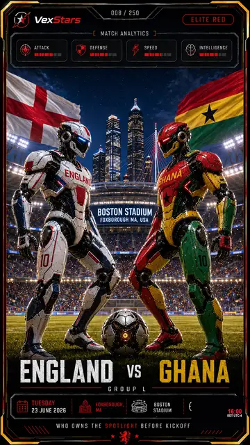 England vs Ghana VexStars card